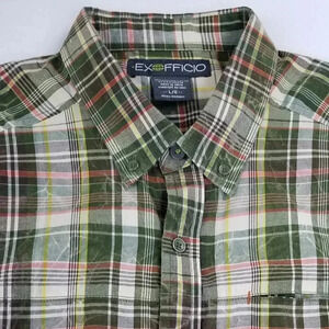 Exofficio Back Neck Logo Tag Button Down Large
